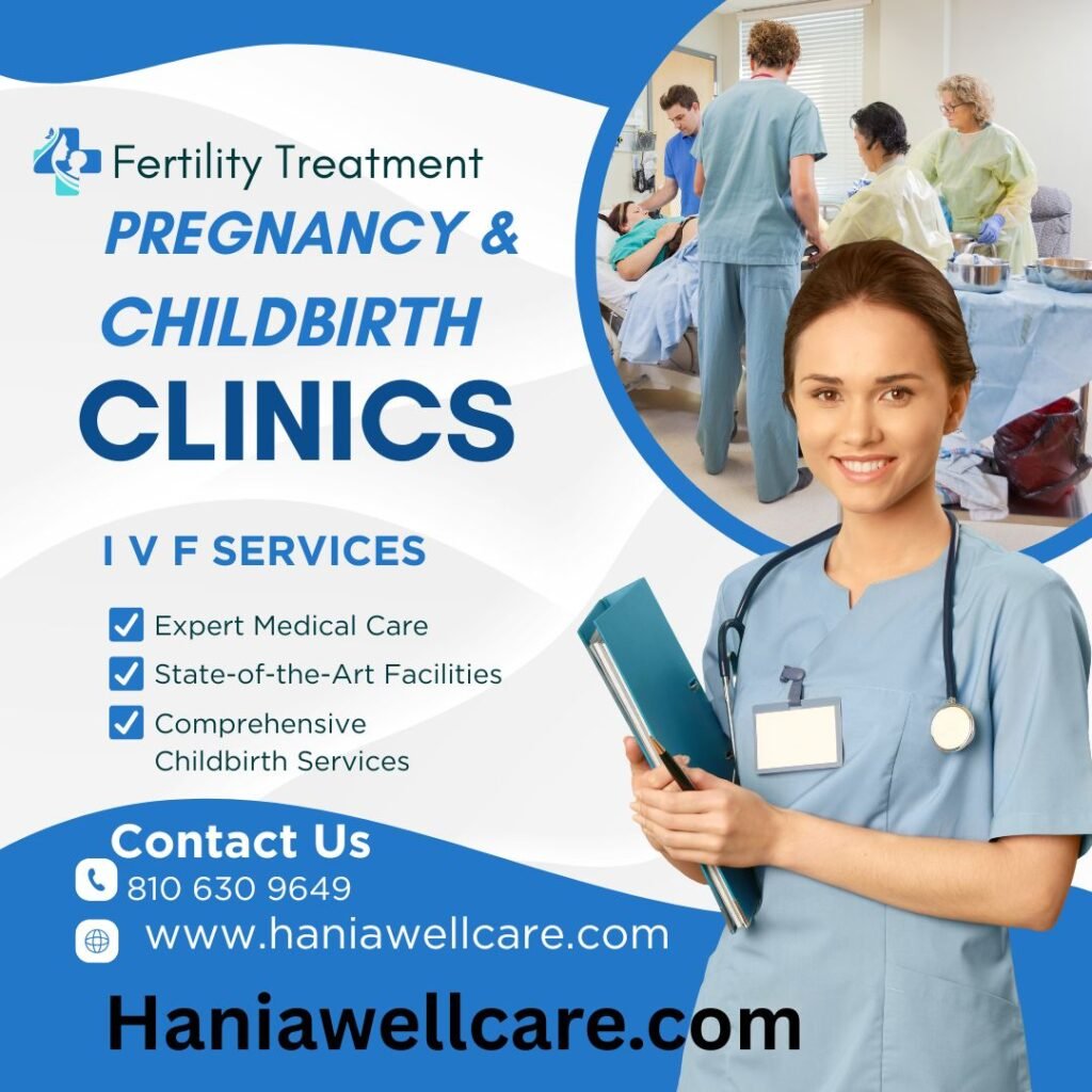 white and blue modern pregnancy and childbirth clinic instagram post
